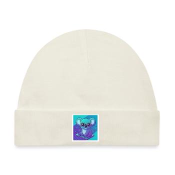 lustiger Koala mit Brille - 90er Vibes - Baby Premium Organic Mütze - Naturweiß - Vorne