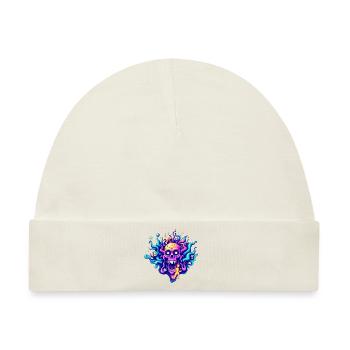 Skull - Baby Premium Organic Mütze - Naturweiß - Vorne