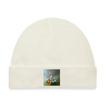 Hasi & die Ostereiersuche - Baby Premium Organic Mütze - Naturweiß - Vorne