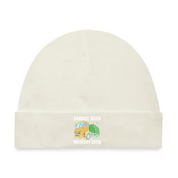 Mülleimer Müllwagen Müllauto Müllmann - Baby Premium Organic Mütze - Naturweiß - Vorne