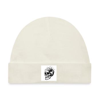 Totenkopf & Spinne – Netz des Todes - Baby Premium Organic Mütze - Naturweiß - Vorne