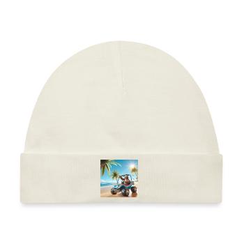 Faultier Wanderer Dünen Buggy - Baby Premium Organic Mütze - Naturweiß - Vorne
