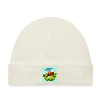 Kuh Texts - Baby Premium Organic Mütze - Naturweiß - Vorne