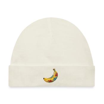 Bestickte Banane - Baby Premium Organic Mütze - Naturweiß - Vorne