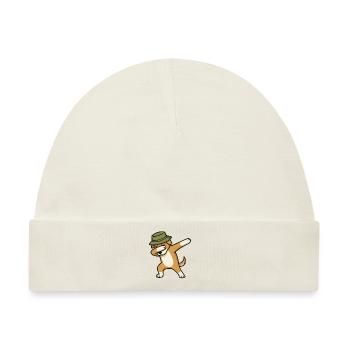 hund dabbing - Baby Premium Organic Mütze - Naturweiß - Vorne