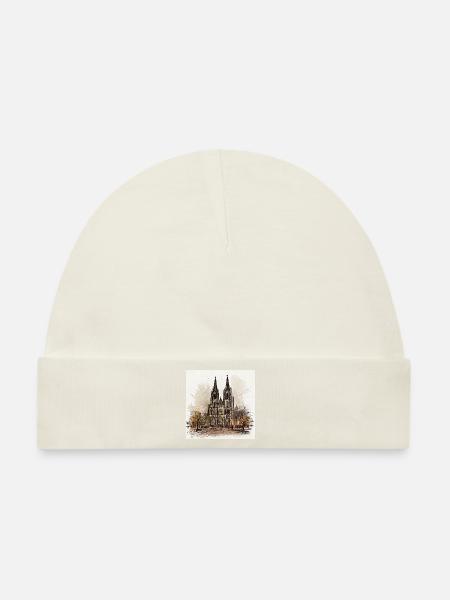 kölner dom,dom,koeln,zeichnung,sketch - Baby Premium Organic Mütze - Naturweiß