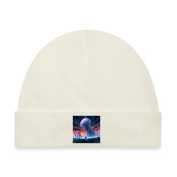 Leonardo Anime XL In a surreal lunar offbeat - Baby Premium Organic Mütze - Naturweiß - Vorne