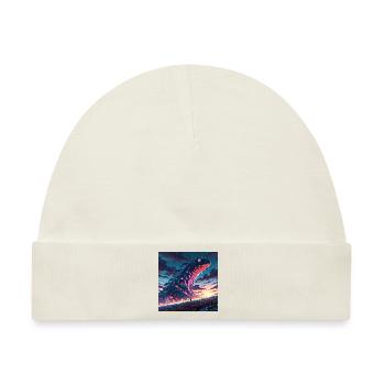 Leonardo Anime XL In a surreal lunar offbeat - Baby Premium Organic Mütze - Naturweiß - Vorne