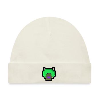 Pixel Bär - Baby Premium Organic Mütze - Naturweiß - Vorne