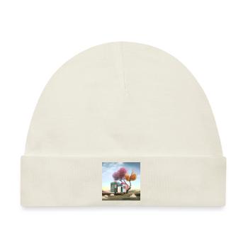 kleines verwunschenes Baumhaus Einsamkeit surreal - Baby Premium Organic Mütze - Naturweiß - Vorne