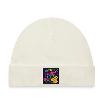 Funky Style – Memphis Madness - Baby Premium Organic Mütze - Naturweiß - Vorne