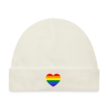 Regenbogenherz - Baby Premium Organic Mütze - Naturweiß - Vorne
