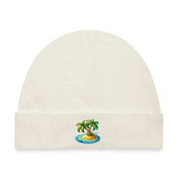 Palmen Insel - Baby Premium Organic Mütze - Naturweiß - Vorne