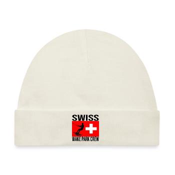 Swiss Wake Crew Wakeboard Shirt - Baby Premium Organic Mütze - Naturweiß - Vorne