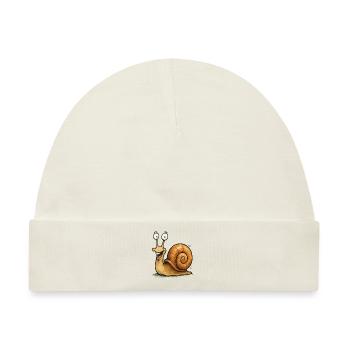 schnecke comic - Baby Premium Organic Mütze - Naturweiß - Vorne