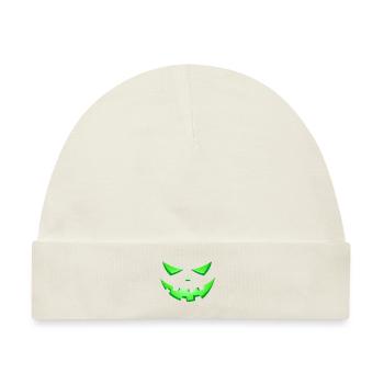 Monster Grüne Augen, gruseliges Halloween-Gesicht - Baby Premium Organic Mütze - Naturweiß - Vorne