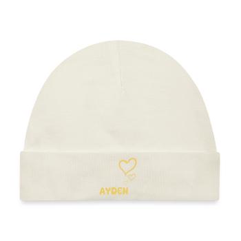 Vorname Ayden - Baby Premium Organic Mütze - Naturweiß - Vorne