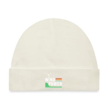Windrad Windenergie Windkraft - Baby Premium Organic Mütze - Naturweiß - Vorne