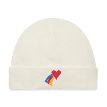 Regenbogenherz - Baby Premium Organic Mütze - Naturweiß - Vorne