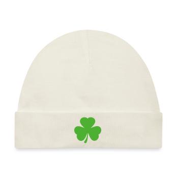 Kleeblatt Shamrock - Baby Premium Organic Mütze - Naturweiß - Vorne