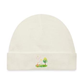 Oh happy day - Fuchs glücklich Tier - Baby Premium Organic Mütze - Naturweiß - Vorne