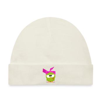 Birdie mit Kopftuch - Baby Premium Organic Mütze - Naturweiß - Vorne