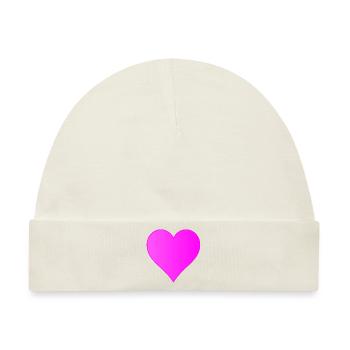 Pink Heart - pinkes Herz - Baby Premium Organic Mütze - Naturweiß - Vorne