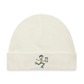 Mann mit Zeitung - Baby Premium Organic Mütze - Naturweiß - Vorne