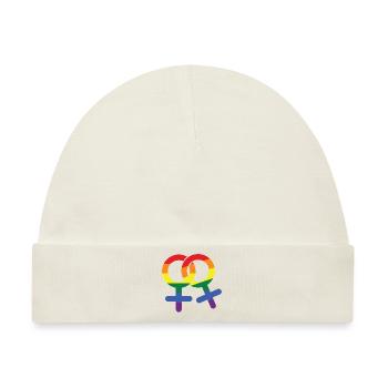 LGBT Lesbisch weiblich Geschenk Symbol - Baby Premium Organic Mütze - Naturweiß - Vorne