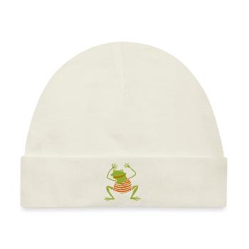Frosch badet - Baby Premium Organic Mütze - Naturweiß - Vorne