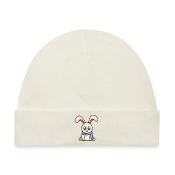 Hase mit Schal - Baby Premium Organic Mütze - Naturweiß - Vorne