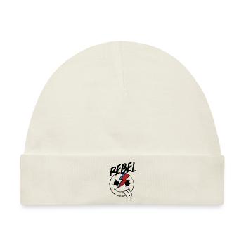 Smilie Rebel Rebellisch - Baby Premium Organic Mütze - Naturweiß - Vorne