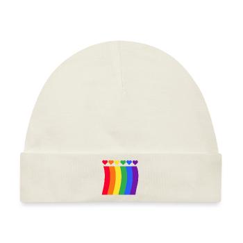 Gay Pride Regenbogenfarbe LGBT - Baby Premium Organic Mütze - Naturweiß - Vorne