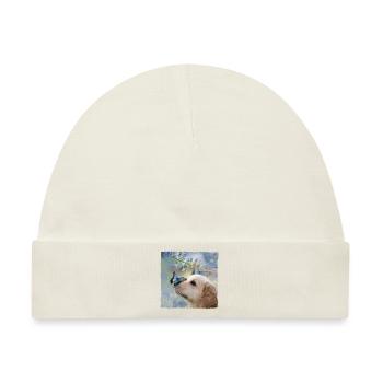 Welpe Schmetterling puppy butterfly niedlich Hund - Baby Premium Organic Mütze - Naturweiß - Vorne