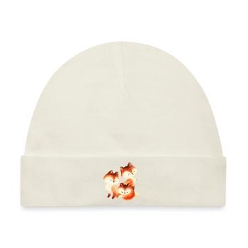 Fuchs Füchse Foxy Waldtier niedlich Rotfuchs süß - Baby Premium Organic Mütze - Naturweiß - Vorne