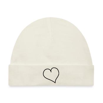 Herz Liebe - Baby Premium Organic Mütze - Naturweiß - Vorne