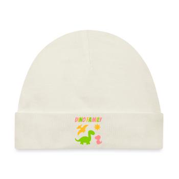 Dino family (Dinosaurier, Sonne) - Baby Premium Organic Mütze - Naturweiß - Vorne