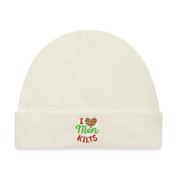 Lustiges I Love Men In Kilts Celtic Plaid Scotland - Baby Premium Organic Mütze - Naturweiß - Vorne