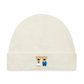 HOCHZEIT - HEIRATEN - LIEBE - BRAUTPAAR - TEDDYS - Baby Premium Organic Mütze - Naturweiß - Vorne