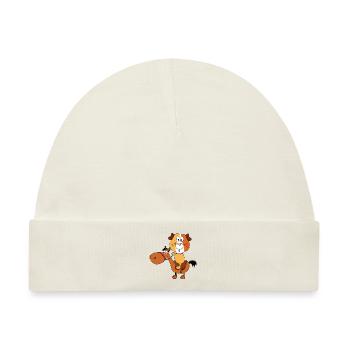 MEERSCHWEINCHEN - PFERD - REITEN - REITSPORT - Baby Premium Organic Mütze - Naturweiß - Vorne