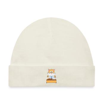 HAMSTER - BÜRO - ARBEIT - SCHREIBTISCH - BERUF - Baby Premium Organic Mütze - Naturweiß - Vorne