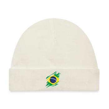Brasilien Flagge Brasilianische Fahne Südamerika - Baby Premium Organic Mütze - Naturweiß - Vorne