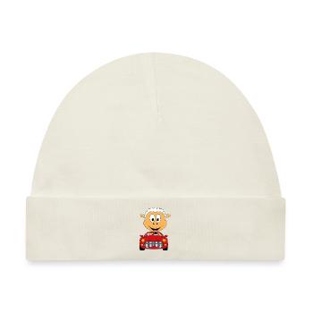 SCHAF - AUTO - OLDTIMER - AUTOMOBIL - MOTORSPORT - Baby Premium Organic Mütze - Naturweiß - Vorne