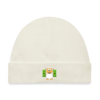 SCHAF - GELD - TIER - TIERISCH - Baby Premium Organic Mütze - Naturweiß - Vorne