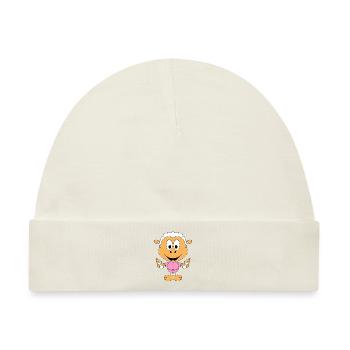 SCHAF - BABY - KINDER - FLÄSCHCHEN - MILCH - Baby Premium Organic Mütze - Naturweiß - Vorne