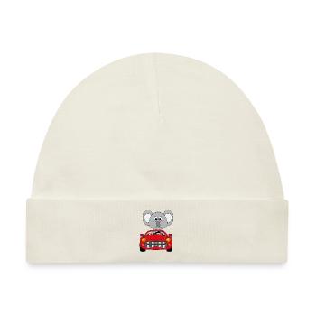 KOALA - AUTO - TIER - TIERISCH - AUTOFAHRER - Baby Premium Organic Mütze - Naturweiß - Vorne