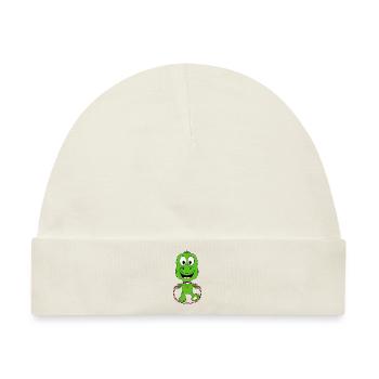 DINO - ECHSE - GECKO - SEILSPRINGEN - SPRINGSEIL - Baby Premium Organic Mütze - Naturweiß - Vorne