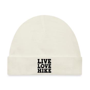 Live Love Hike Mountaineering Trekking Hiker Outdo - Baby Premium Organic Mütze - Naturweiß - Vorne