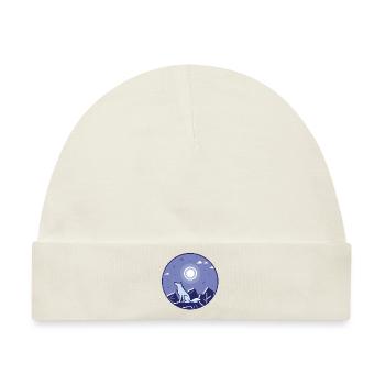 Wolf und Vollmond - Baby Premium Organic Mütze - Naturweiß - Vorne