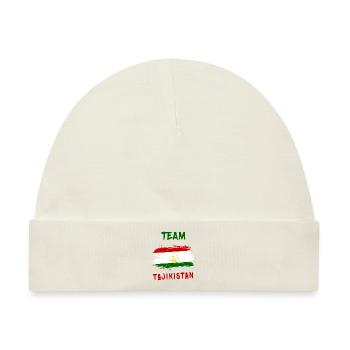 Team Tadschikistan Flaggen Design - Baby Premium Organic Mütze - Naturweiß - Vorne